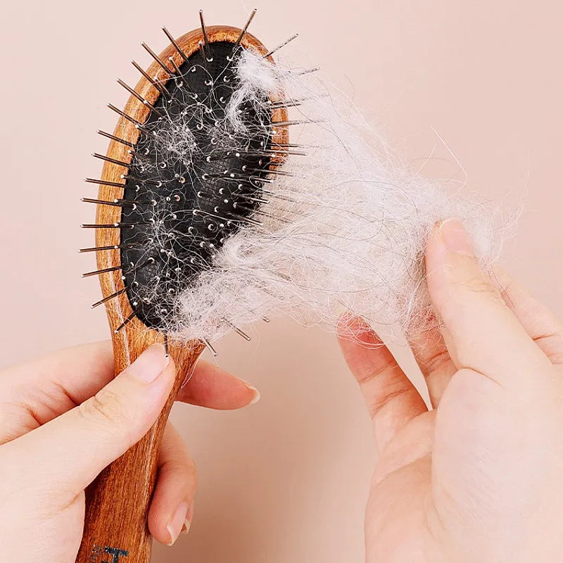 Wooden Pin Brush for Dogs and Cats