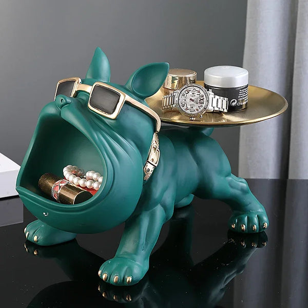 Bulldog Statue Trinket Tray