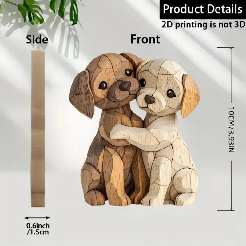 Wooden Cat & Dog Silhouette Ornament