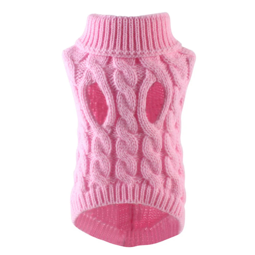 Cable Knit Jumper for Small Dogs - Pink / S