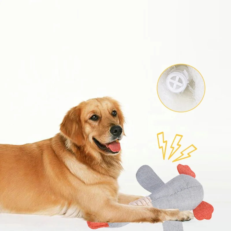 Long Plush Animal Squeaky Dog Toy