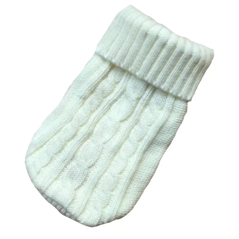 Knitted Dog Jumper for Small Dogs - White / Xl(12) 4-5 kg