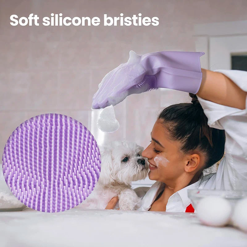 Silicone Bathing and Grooming Gloves
