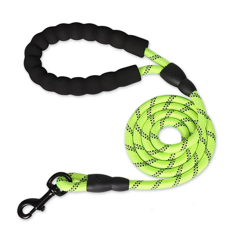 Reinforced Rope Dog Lead with Soft Handle - Green / 0.8 cm 300 cm