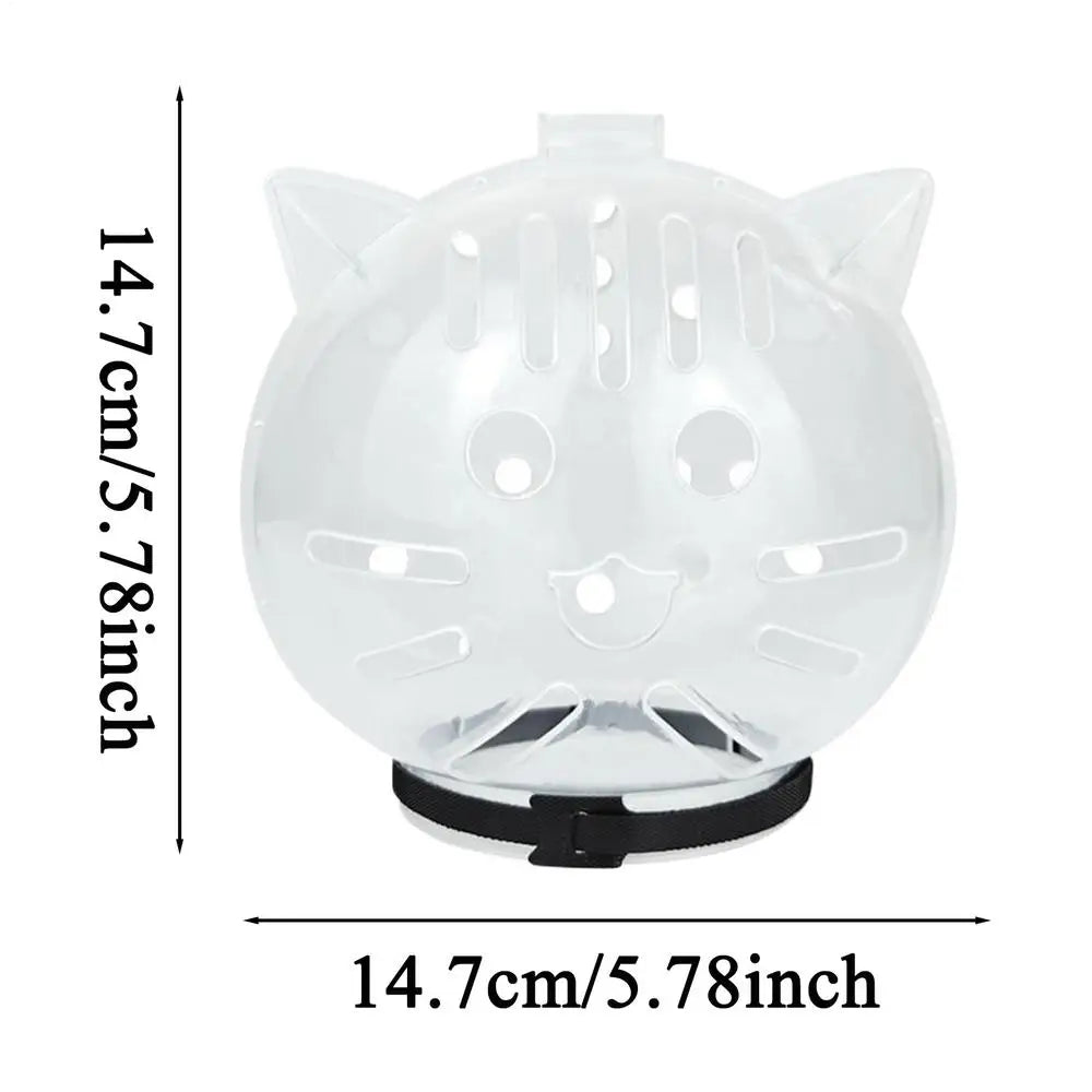 Clear Bubble Grooming Helmet for Cats - L