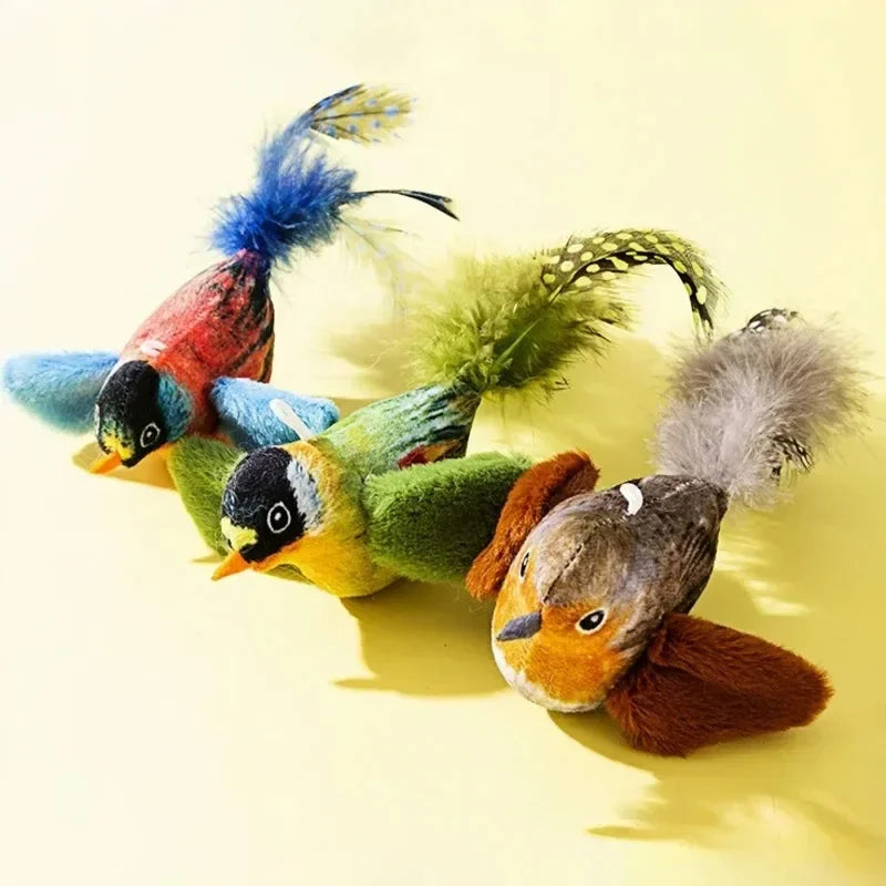 Chirping Plush Bird Cat Toy