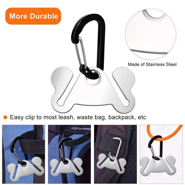 Stainless Steel Hands-Free Poop Bag Holder