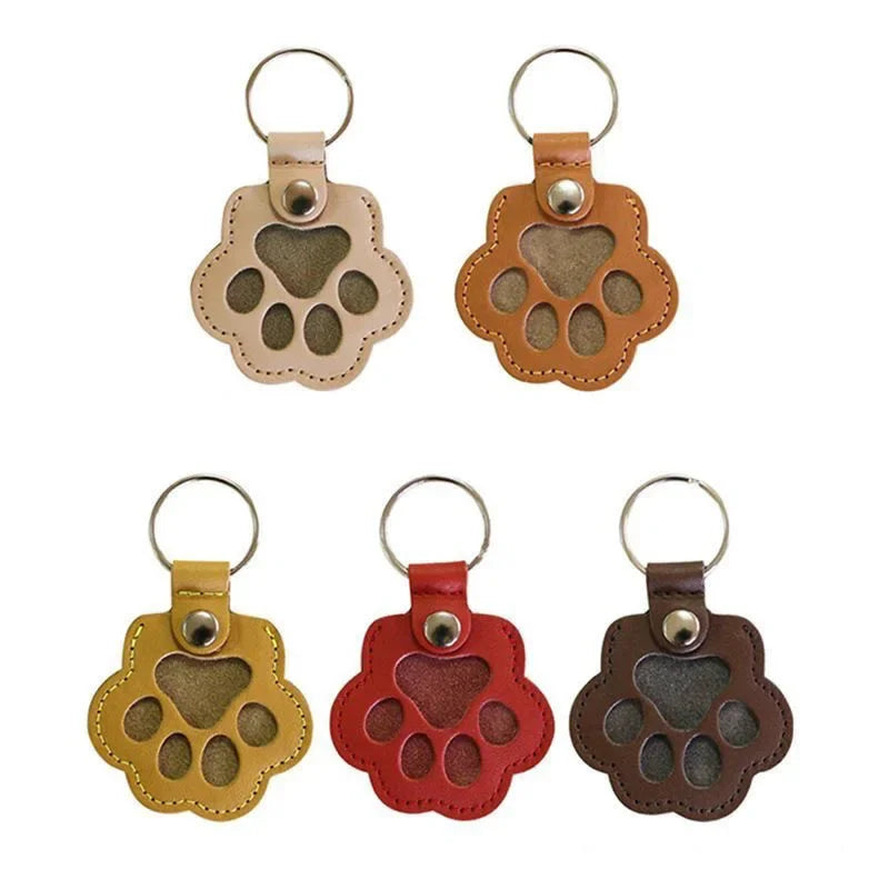 Leather Paw Fur Keepsake Locket Keyring