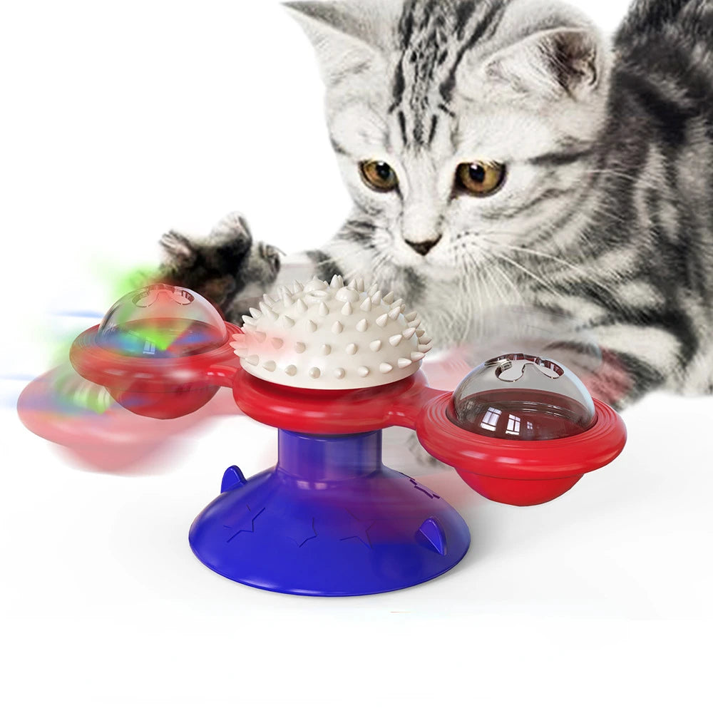 Windmill Cat Toy with Suction Base