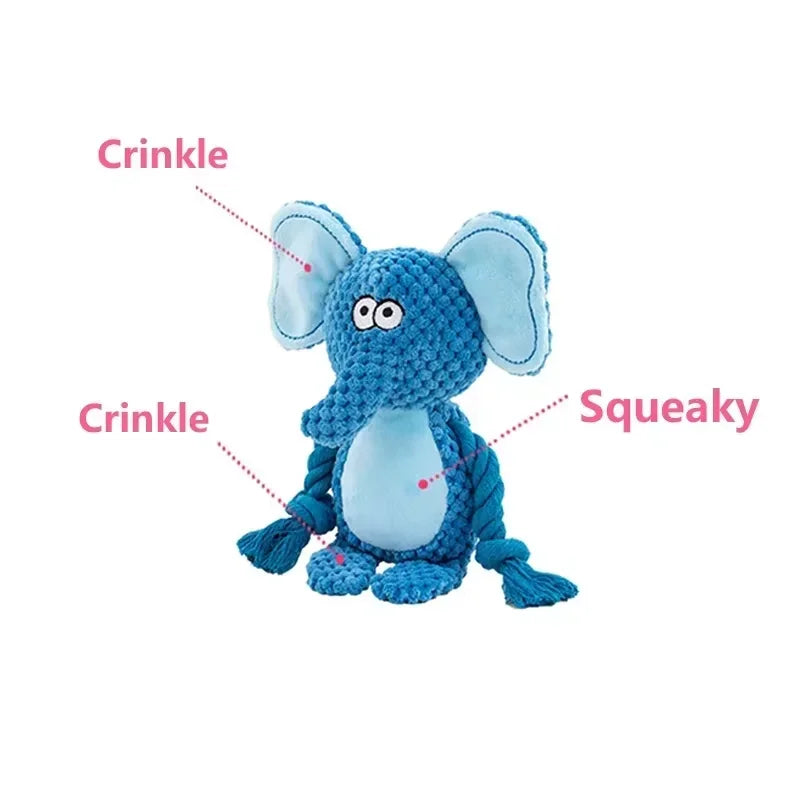 Knotted Plush Animal Dog Toy