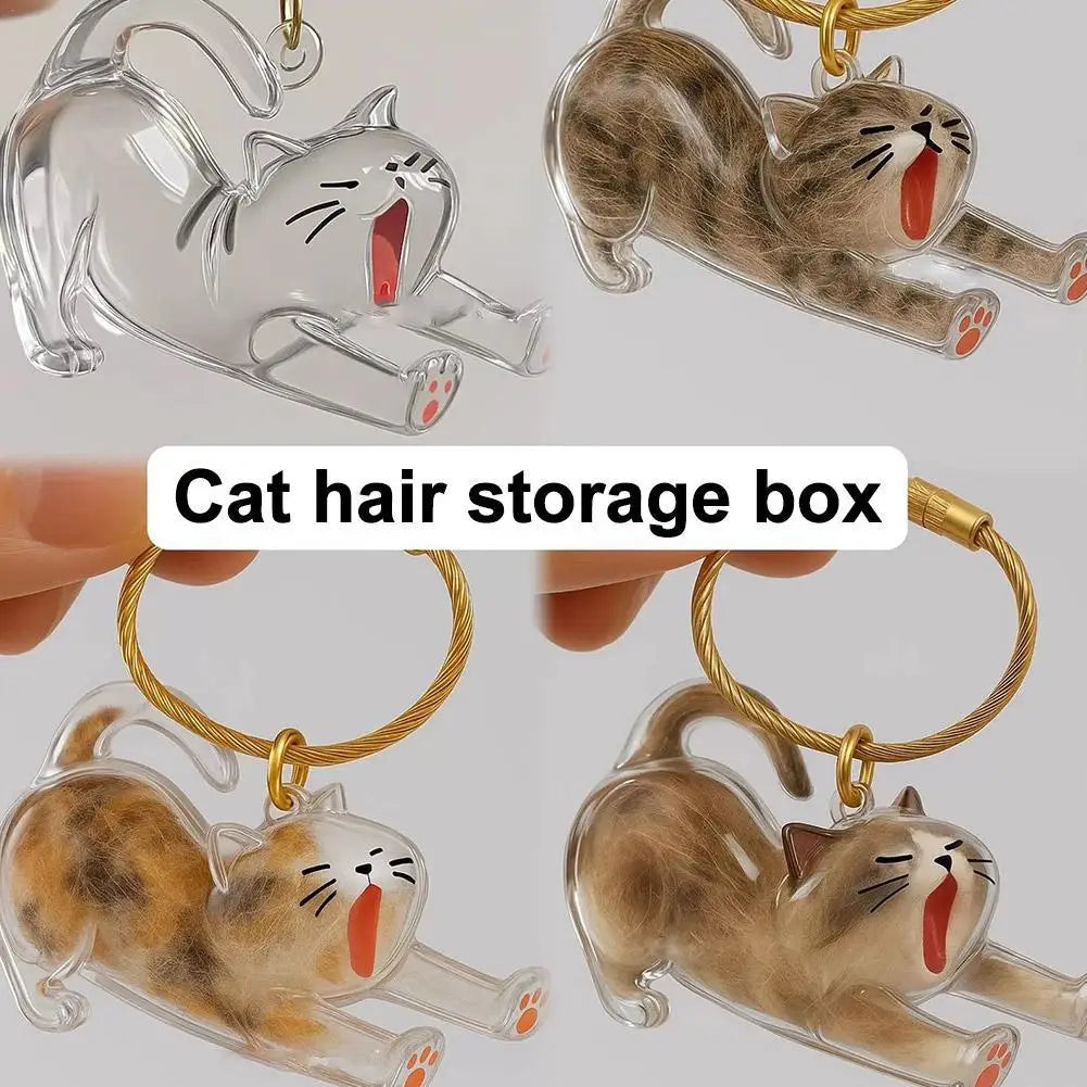 Cartoon Cat Fur Keepsake Keyring