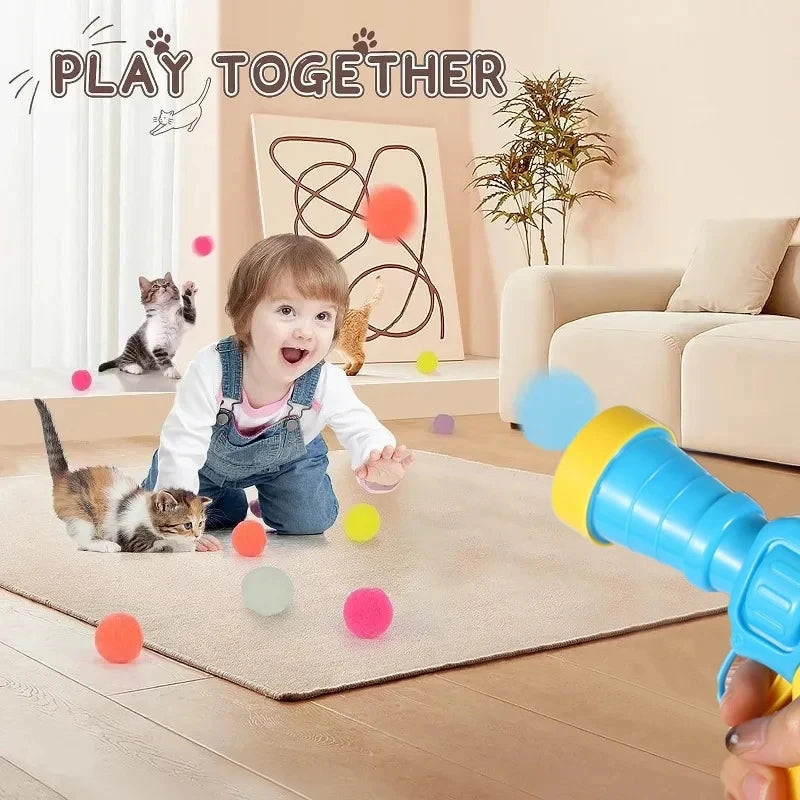 Pom-Pom Ball Launcher Cat Toy