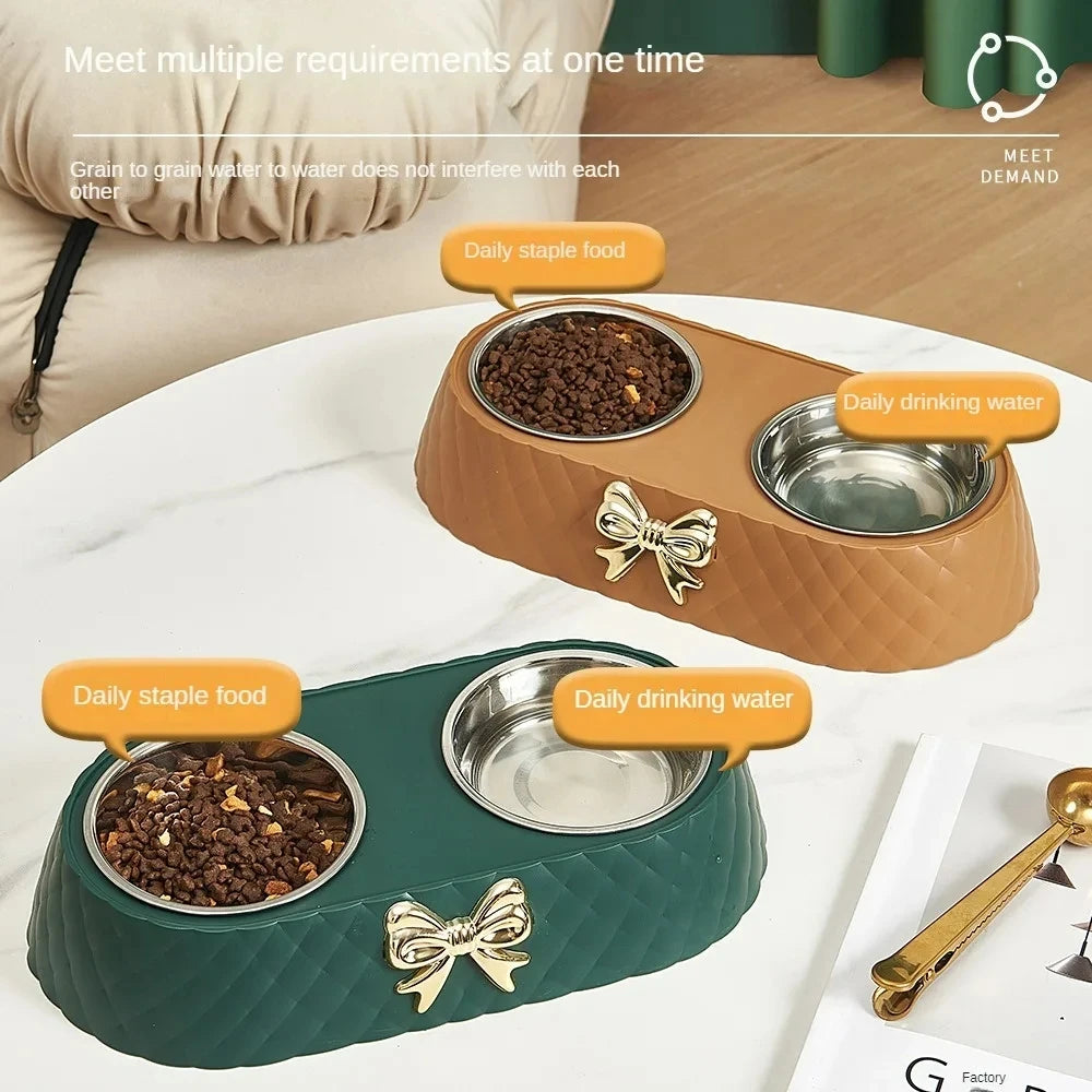 Double Bowl with Bow Stand