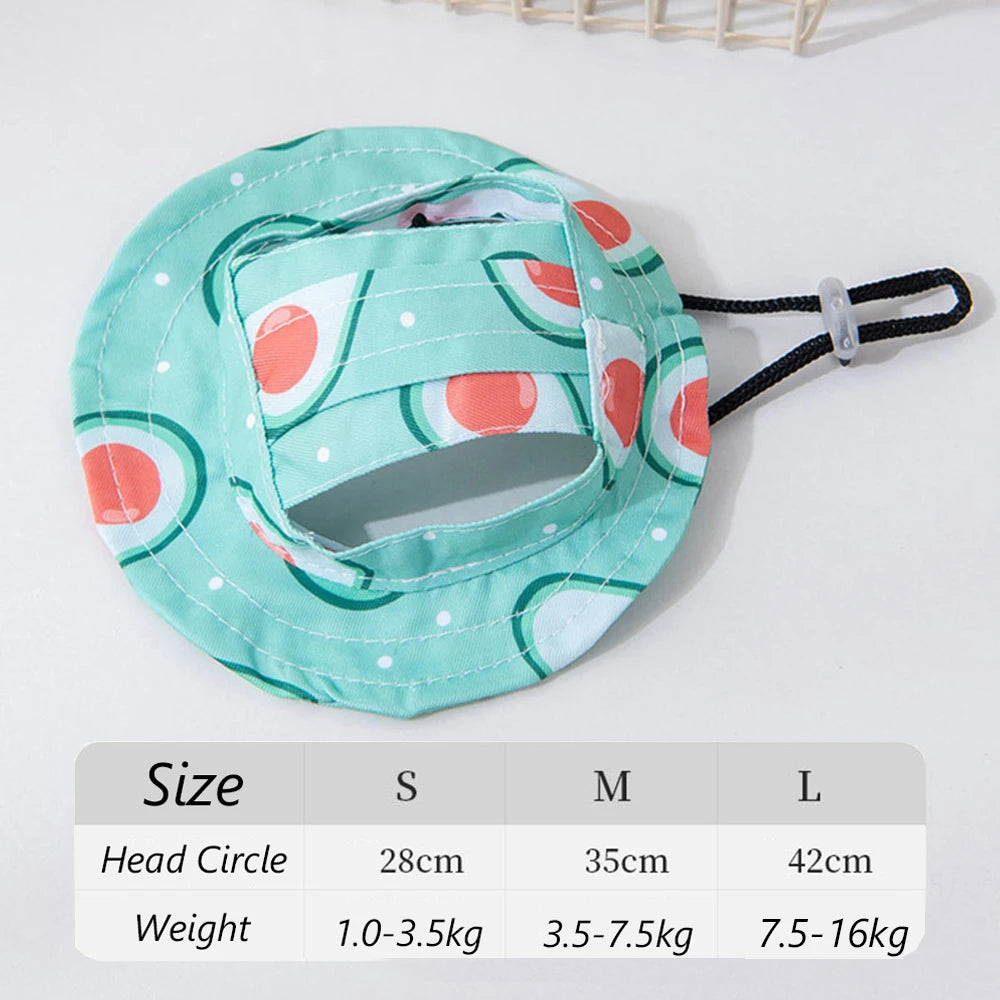 Printed Sun Cap for Dogs - Avocado / S (1 to 3.5 kg)