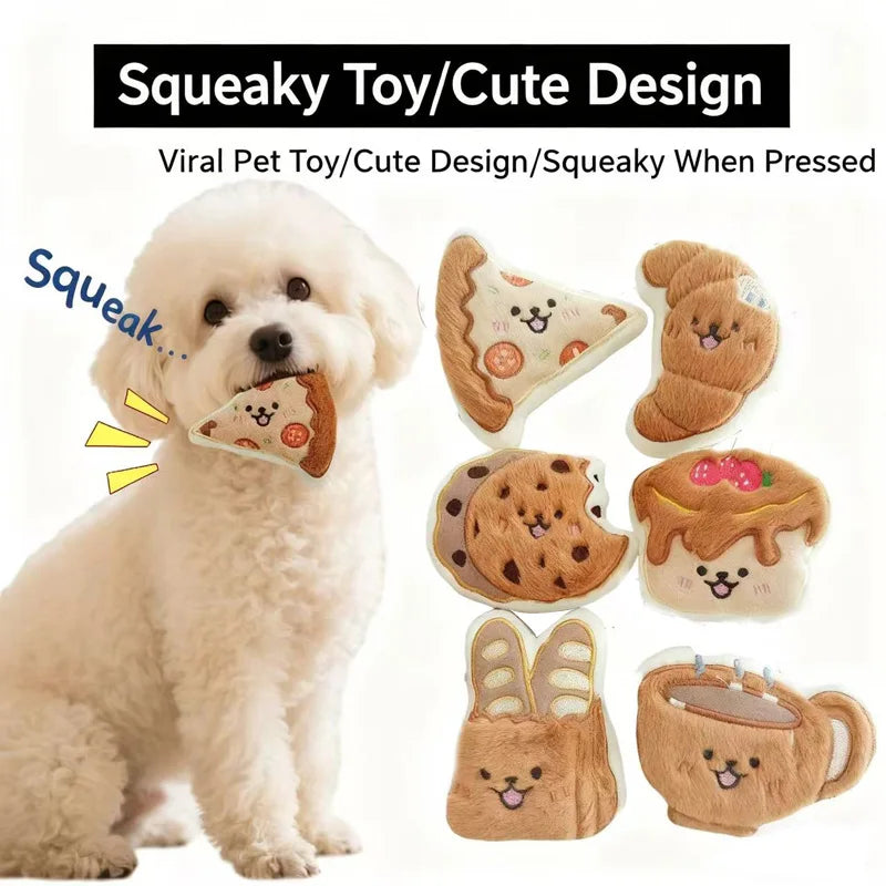 Squeaky Plush Cake and Coffee Cup Dog Toy
