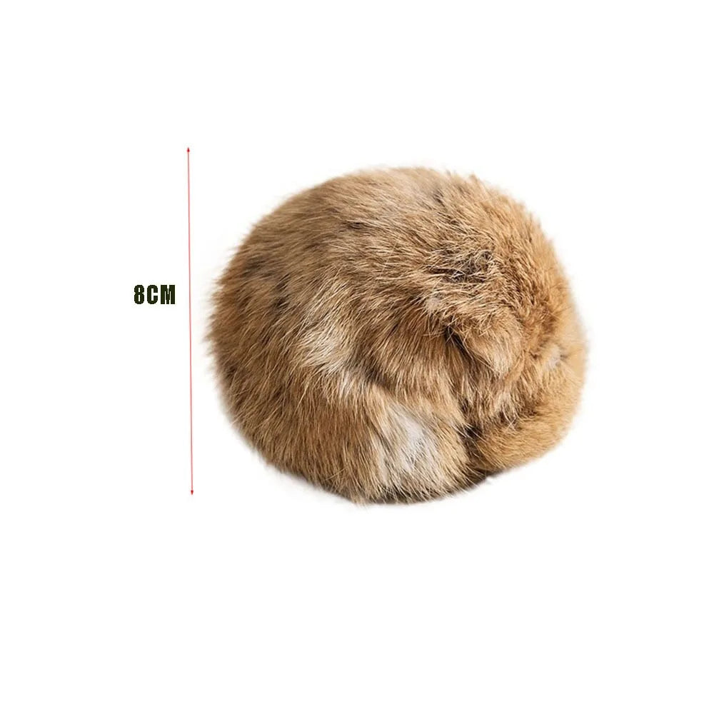 Fluffy Faux Fur Ball Cat Toy