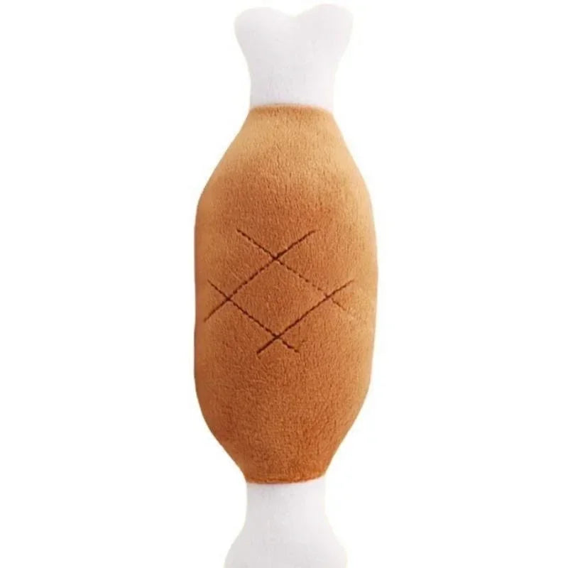 Squeaky Plush Chicken Leg Dog Toy