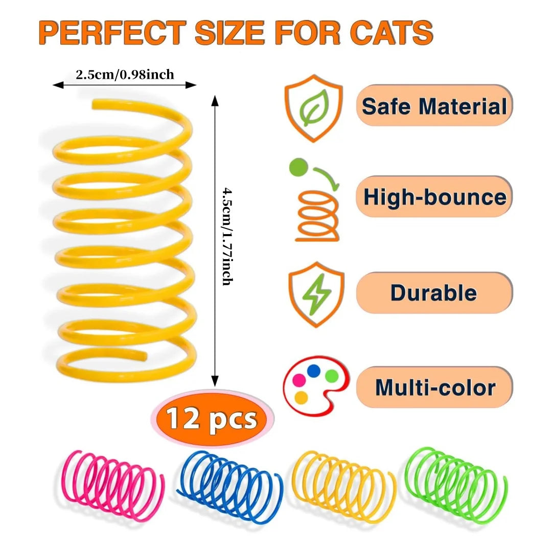 Coil Spring Cat Toys, Pack of 12