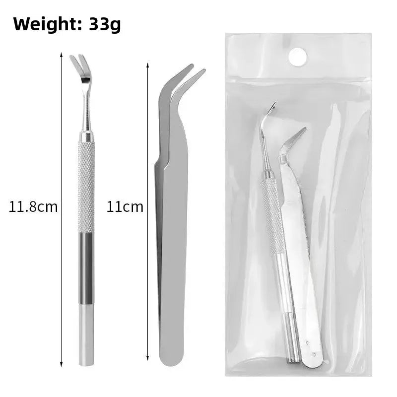 Tick Remover Fork and Tweezers Set - 2-piece set