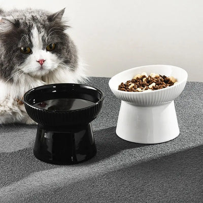 Raised Ceramic Cat Bowl