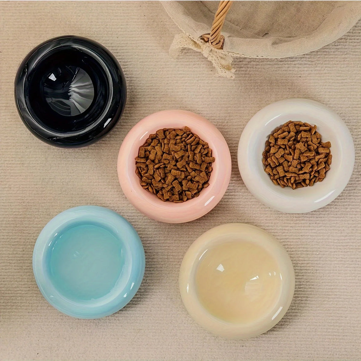 Ceramic Donut Cat Bowl