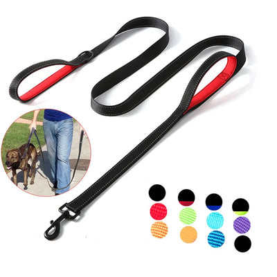 Double-Handle Reflective Dog Lead