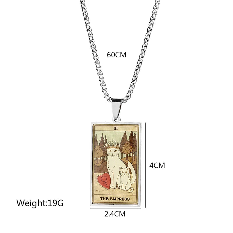 Cat Tarot Card Necklace