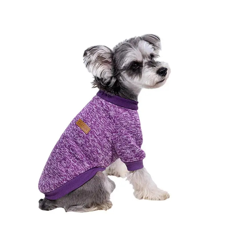 Warm Sweatshirt Jacket for Small Dogs - Purple / XS