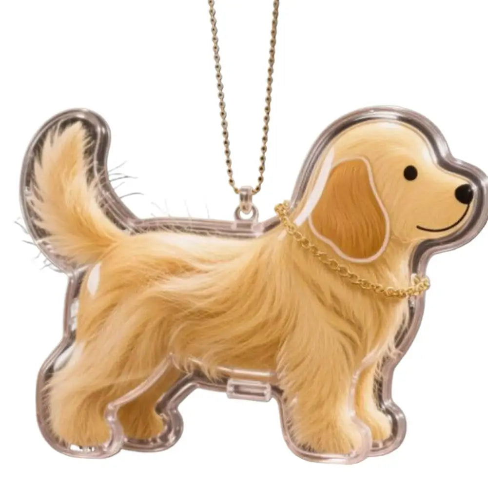 Dog Shaped Fur Keepsake Keyring