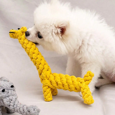 Hand-Woven Rope Animal Dog Toy