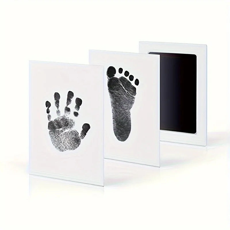 Inkless paw print and hand print cards made with the keepsake kit