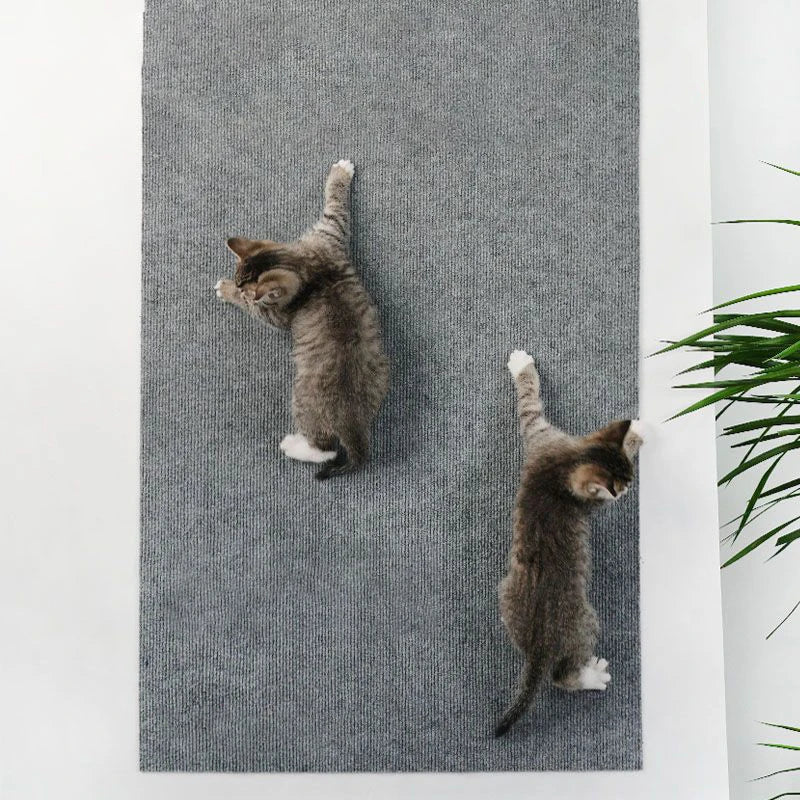 Self-adhesive cat scratching mat