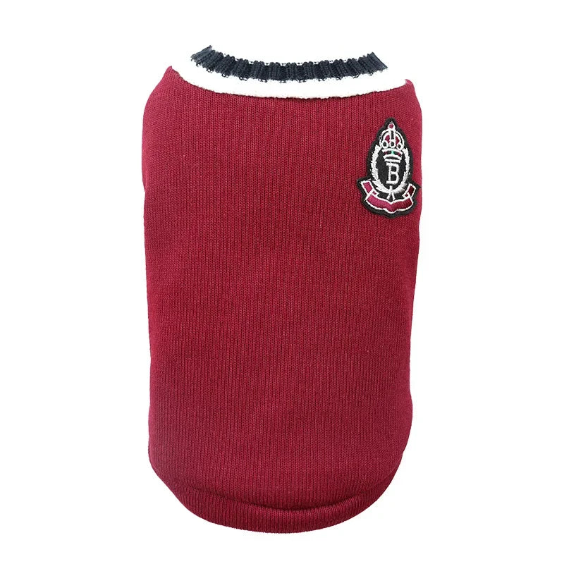 Varsity Knit Jumper for Cats and Small Dogs - Red / XS