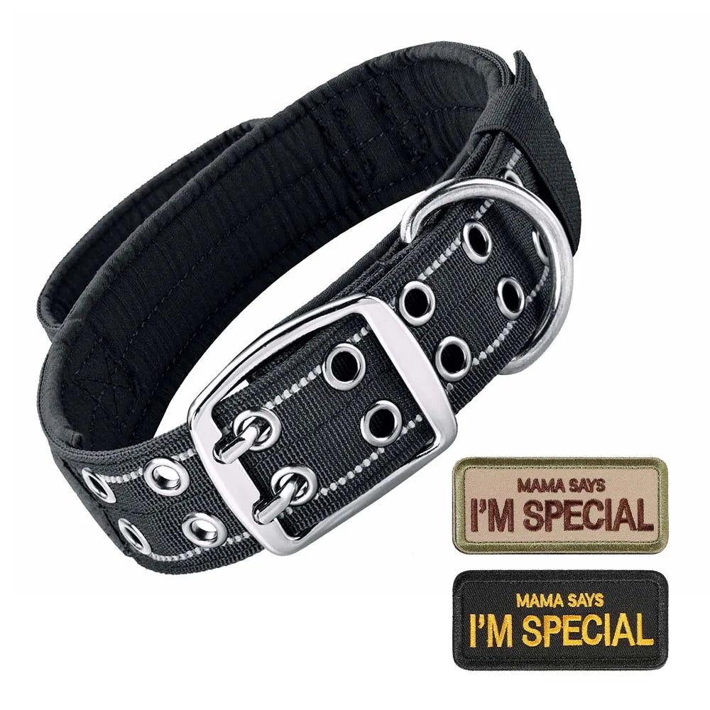 Heavy-Duty Tactical Dog Collar - Black / M