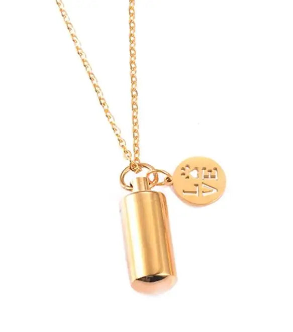Paw Charm & Cylinder Keepsake Urn Necklace