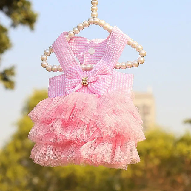 Lace Princess Dress for Small Dogs and Cats - Pink