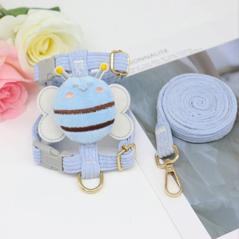 Bee Harness and Lead Set - Blue / S