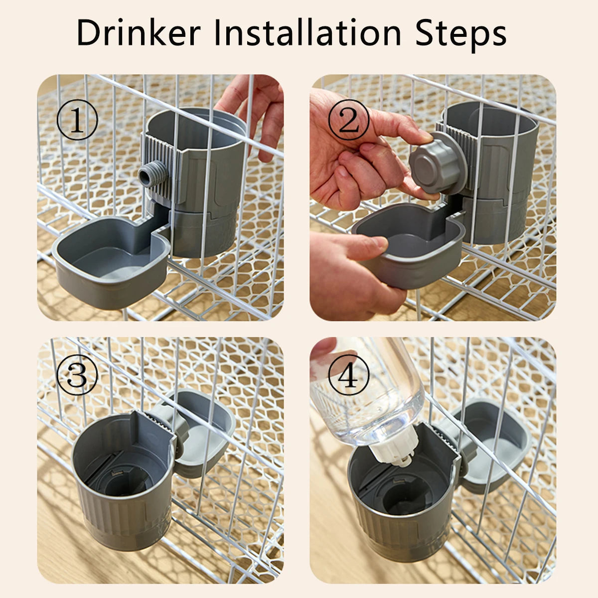 Gravity Feeder and Water Dispenser for Crates