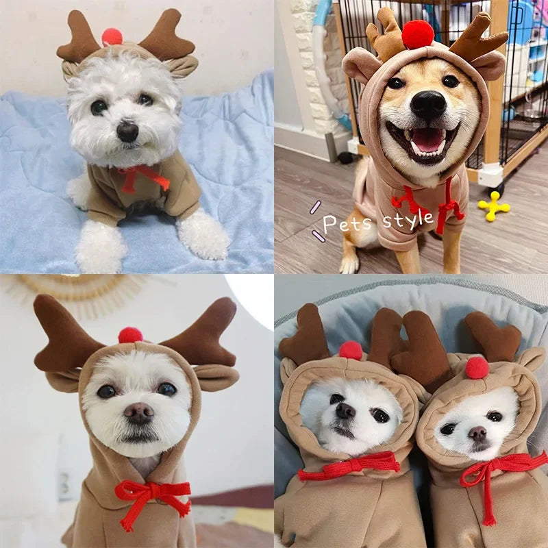 Reindeer Hoodie for Small Dogs