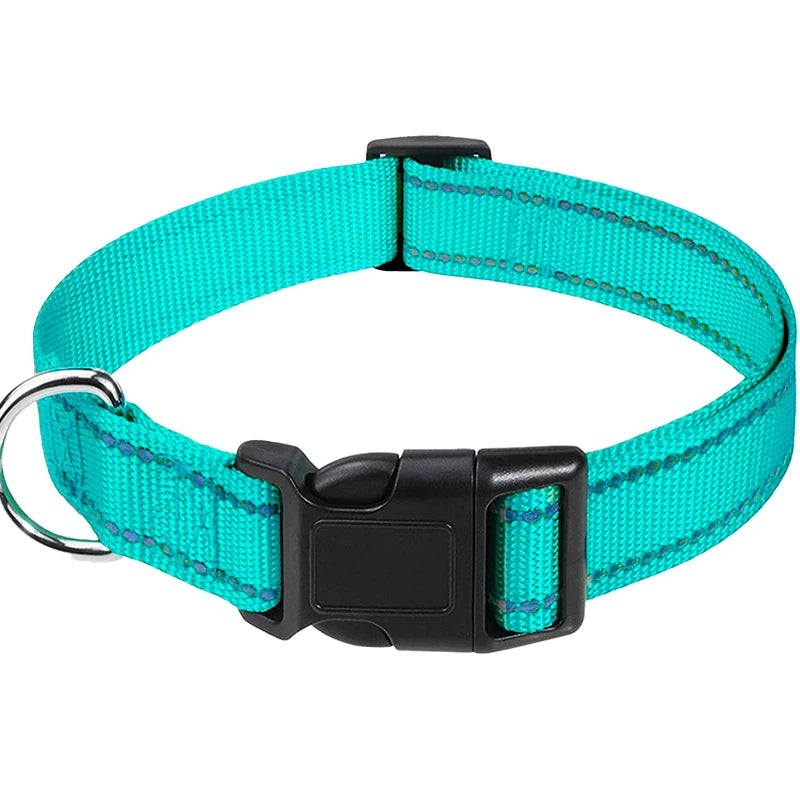 Nylon Dog Collar with Quick-Release Buckle - 12-Linght Green / M(2.5 cm)(35-50 cm)