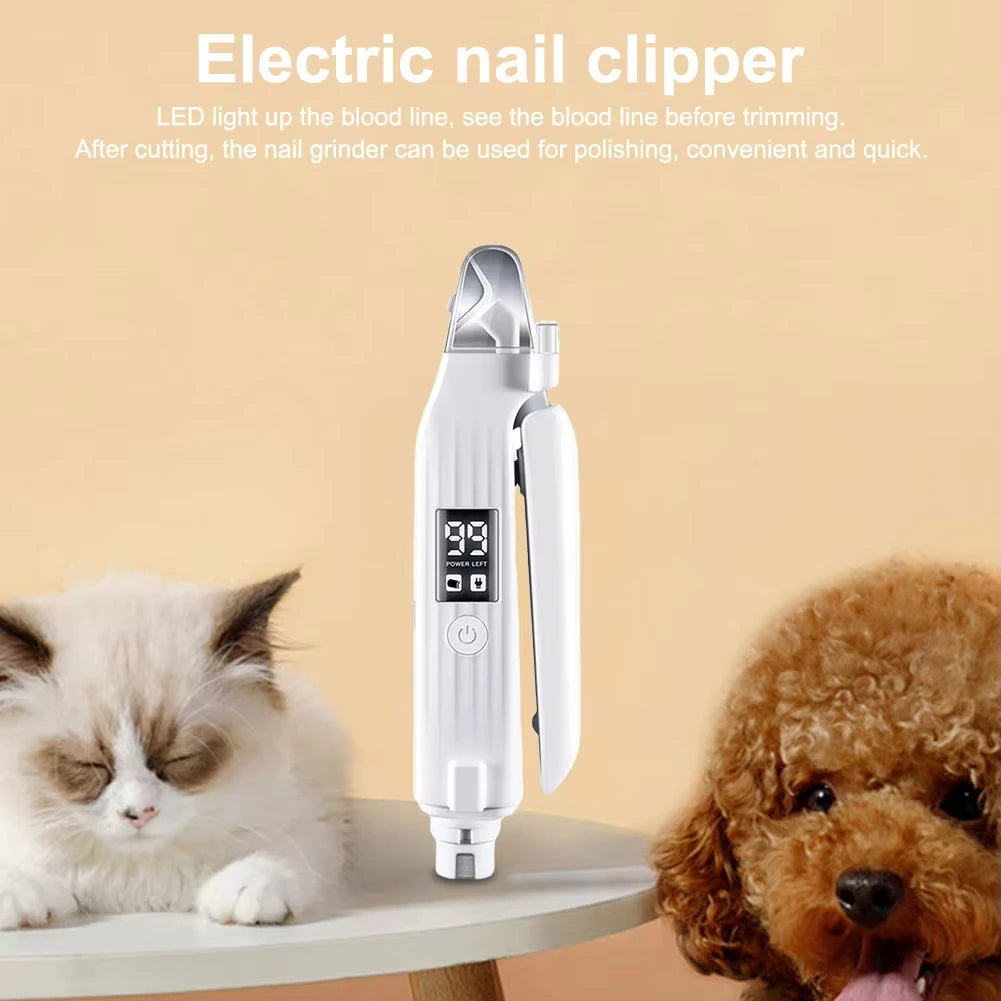 2-in-1 Electric Nail Trimmer and Grinder with LED