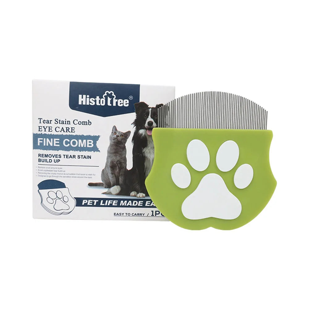 Mini Paw Face and Flea Comb - Light Green