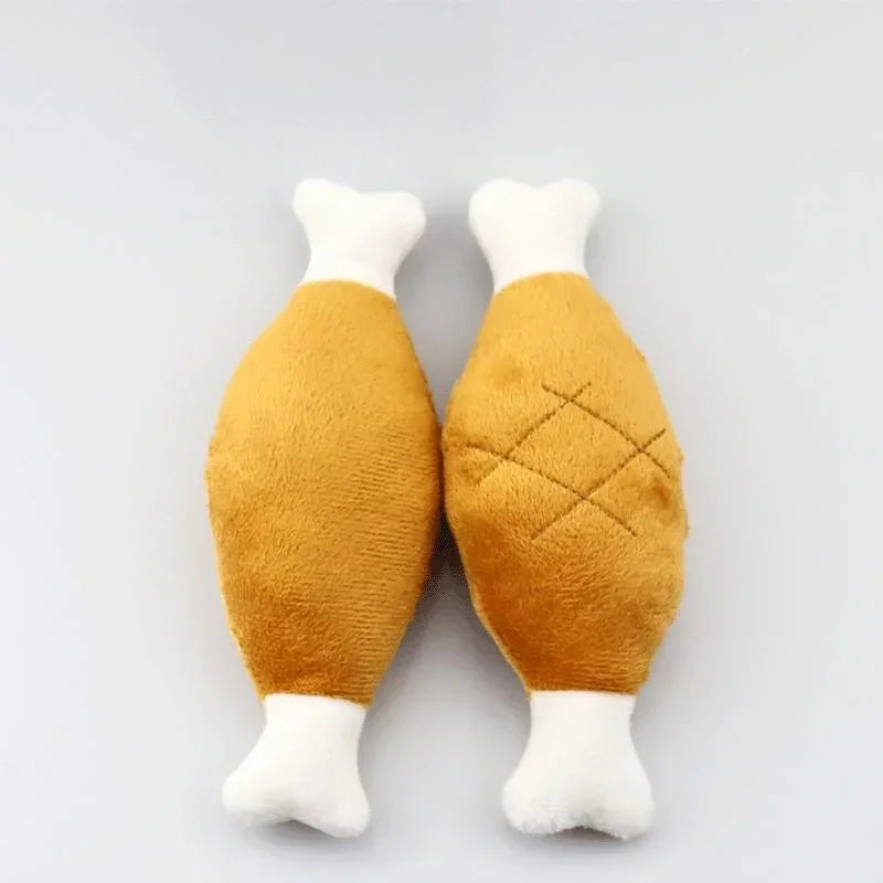 Squeaky Plush Chicken Leg Dog Toy