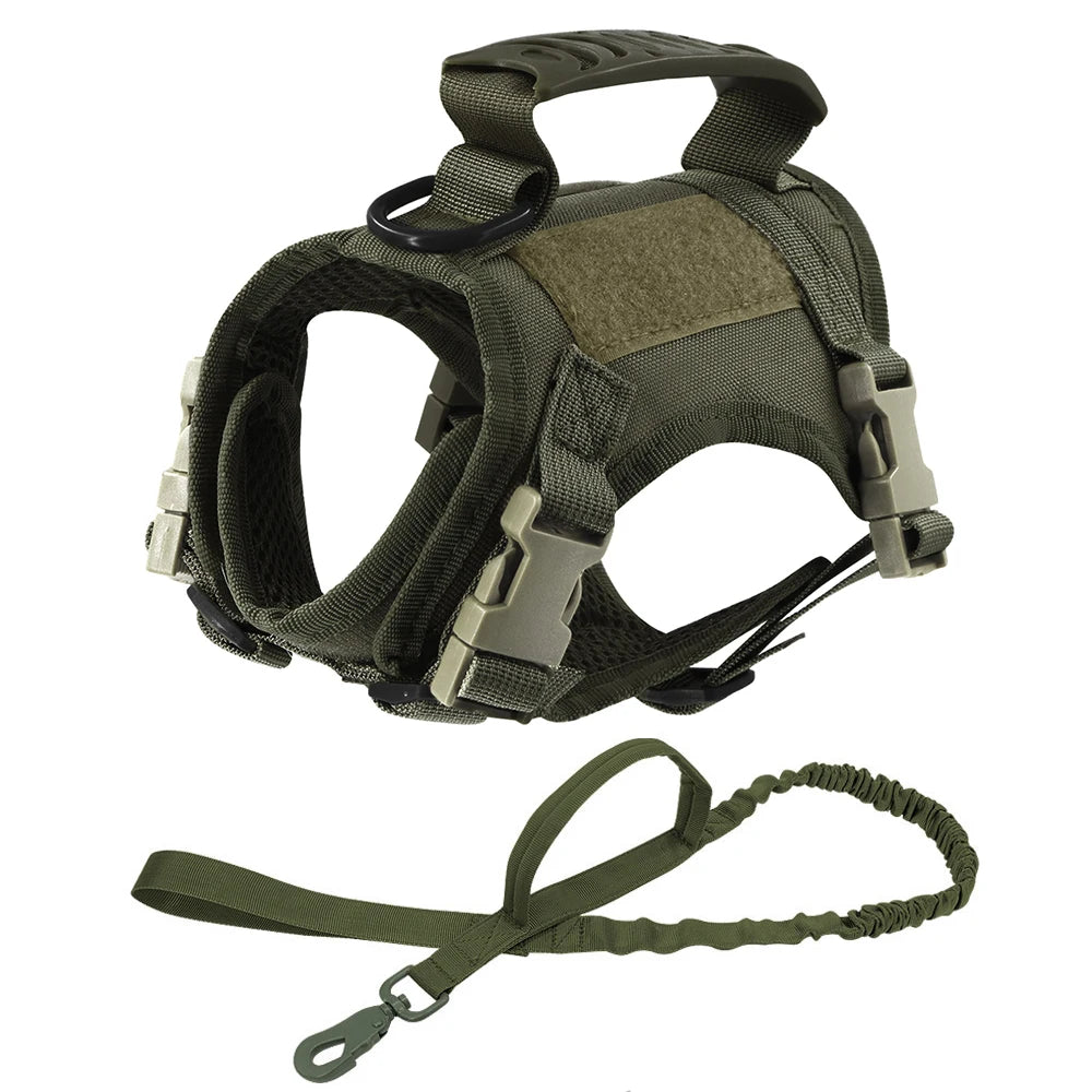 Tactical Cat Harness - Green, harness and lead