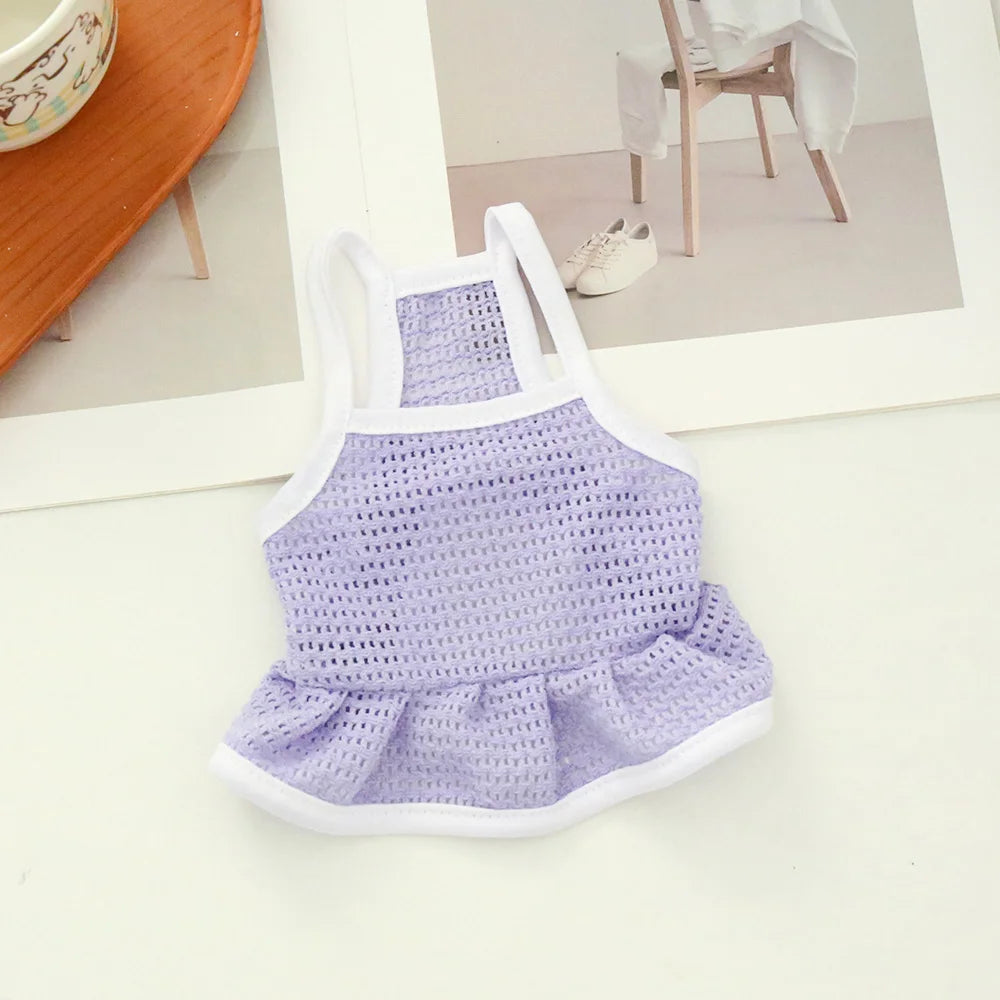 Mesh Summer Dress for Small Dogs and Cats - Purple / XS