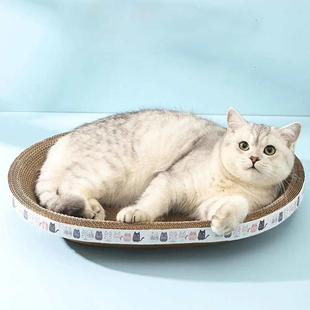 Oval Cardboard Cat Scratcher Bed