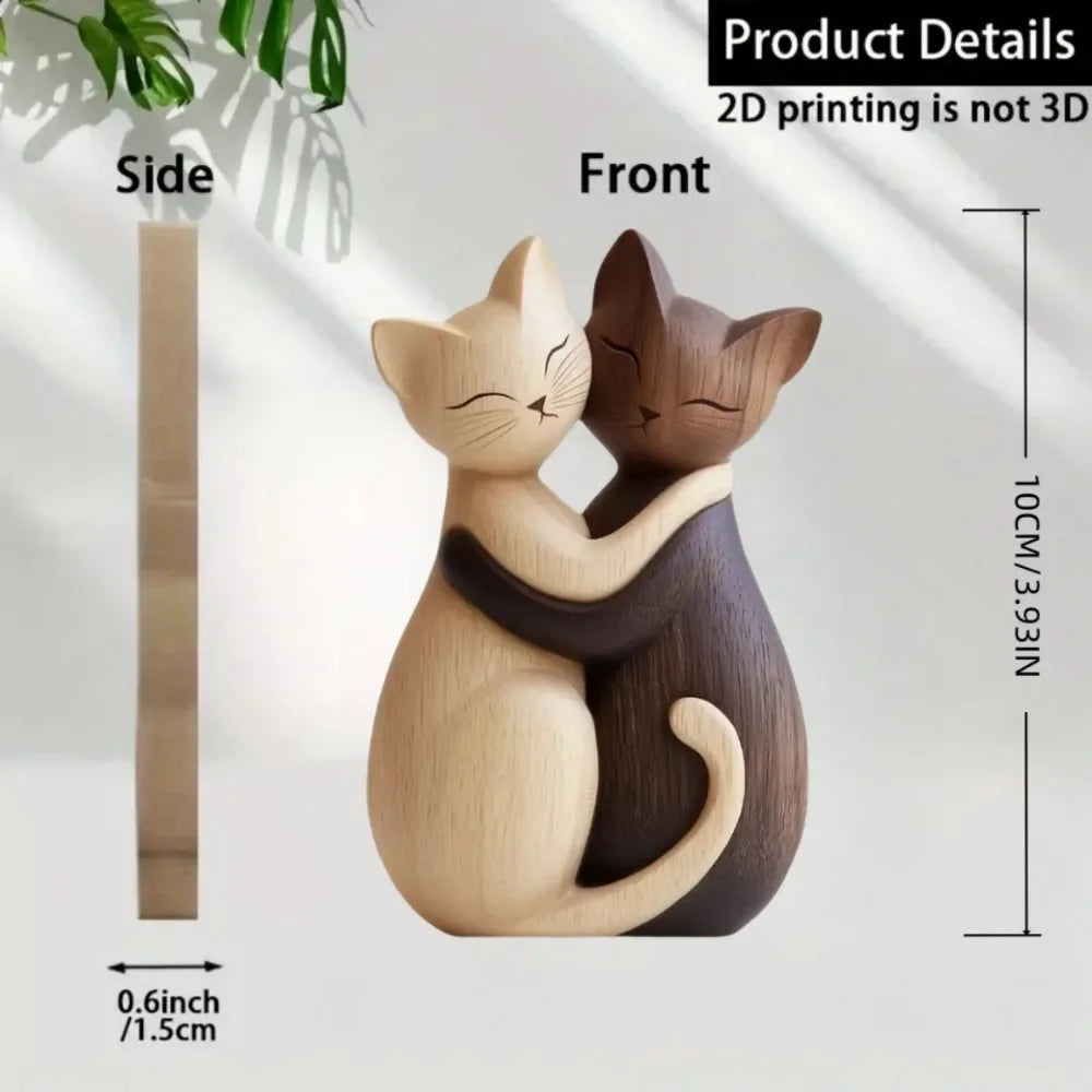 Wooden Cat & Dog Silhouette Ornament