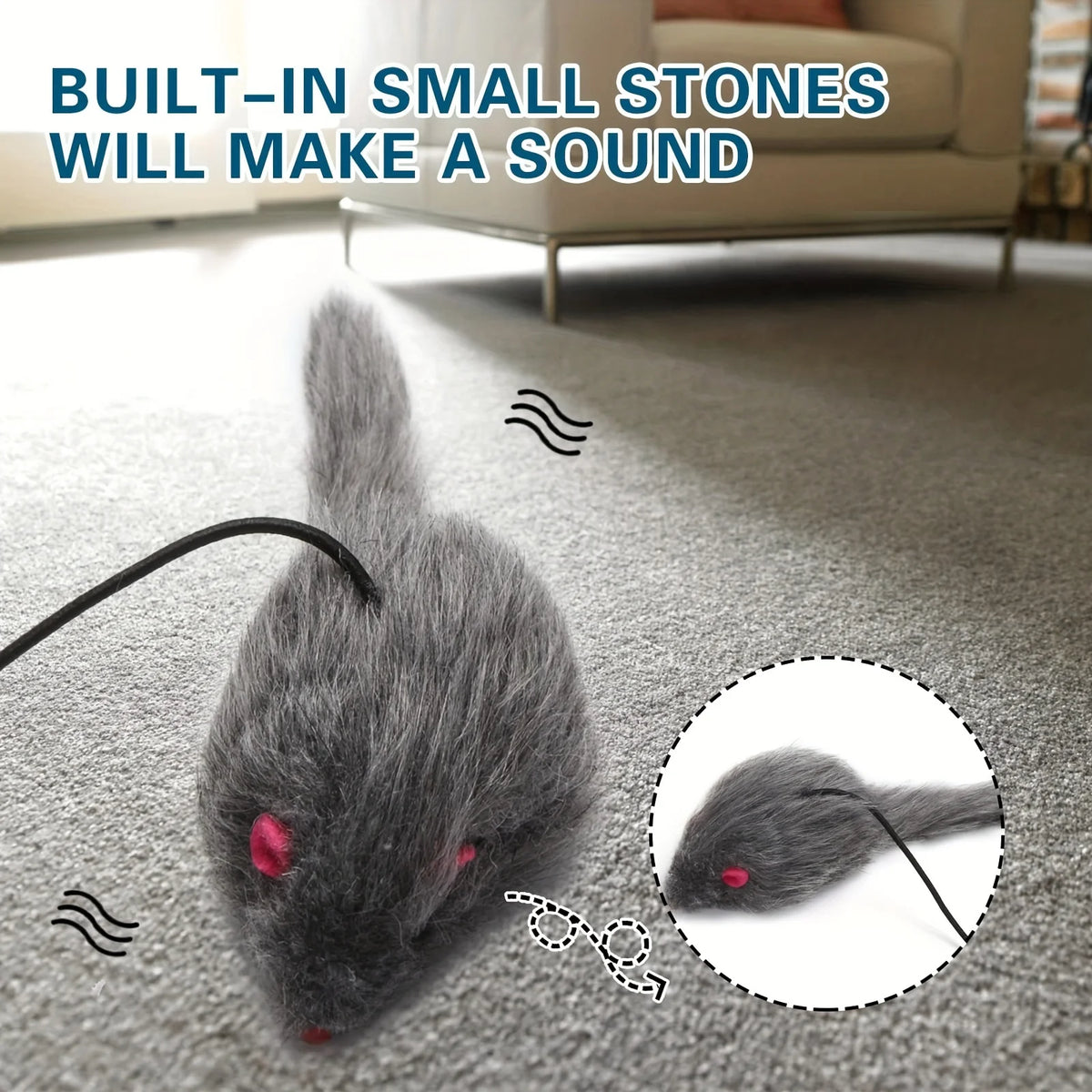 Door-Hanging Elastic Cat Toy with Mouse