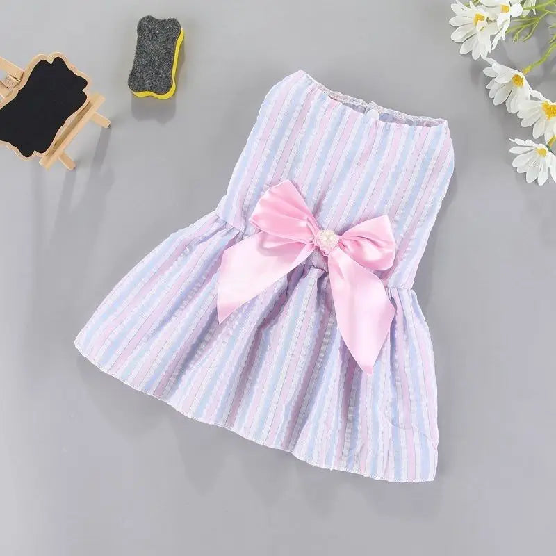 Bow Princess Dress for Small Dogs - Purple / XL