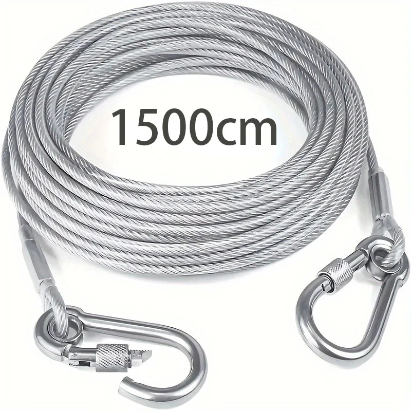 Heavy-Duty Steel Dog Tie-Out Cable - 1500 cm